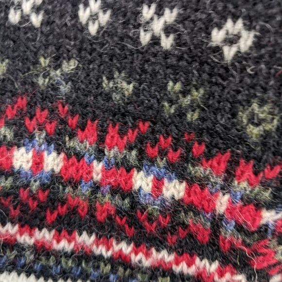 VINTAGE fairisle Icelandic cabin core long wool turtle neck sweater Small @M - Picture 10 of 11